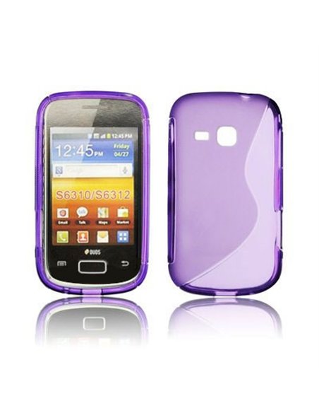 CUSTODIA GEL TPU SILICONE DOUBLE per SAMSUNG S6310 GALAXY YOUNG, S6312 GALAXY YOUNG DUOS COLORE VIOLA