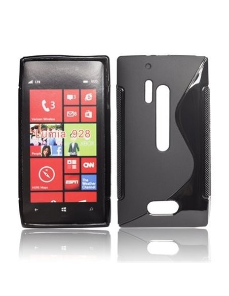 CUSTODIA GEL TPU SILICONE DOUBLE NOKIA LUMIA 928 COLORE NERO