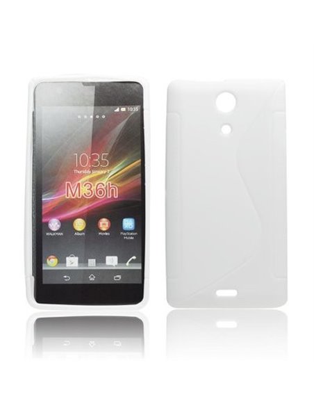 CUSTODIA GEL TPU SILICONE DOUBLE per SONY XPERIA ZR, M36H, C5502, C5503, LTE, HSPA+ COLORE BIANCO