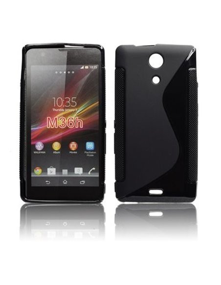 CUSTODIA GEL TPU SILICONE DOUBLE per SONY XPERIA ZR, M36H, C5502, C5503, LTE, HSPA+ COLORE NERO