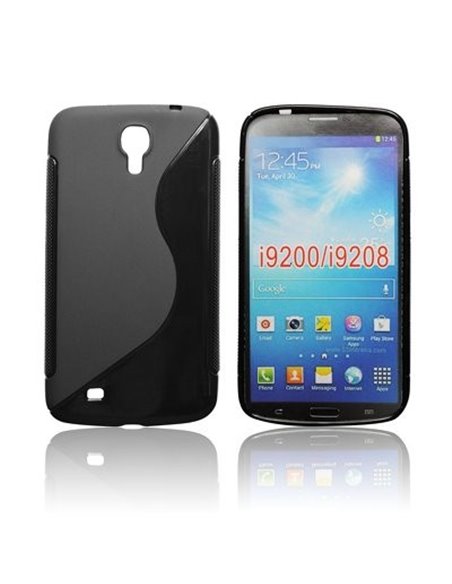 CUSTODIA GEL TPU SILICONE DOUBLE per SAMSUNG I9200 GALAXY MEGA 6.3' POLLICI, I9205 COLORE NERO