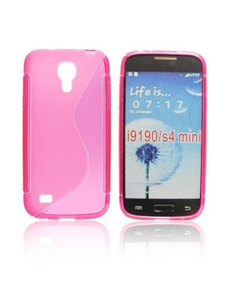 CUSTODIA GEL TPU SILICONE DOUBLE per SAMSUNG I9190 GALAXY S4 MINI, I9192, I9195 COLORE ROSA