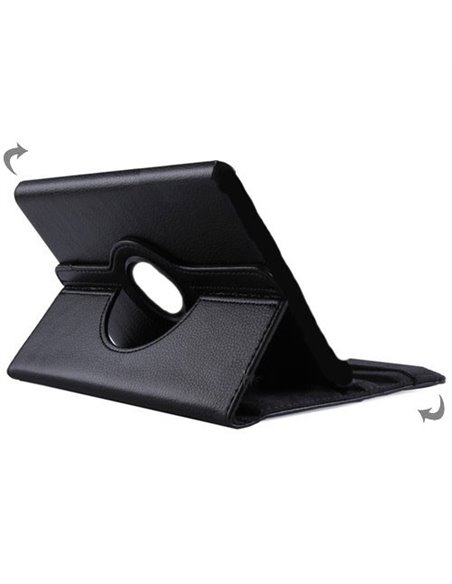 CUSTODIA BOOK PELLE GIREVOLE per SAMSUNG P3200 GALAXY TAB 3 7.0, P3210, SM-T210, SM-T211 7' POLLICI COLORE NERO