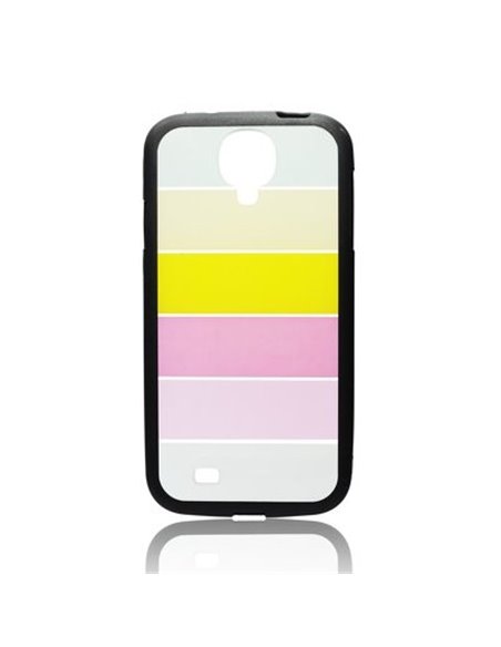 CUSTODIA RIGIDA per SAMSUNG I9500 GALAXY S4, I9502, I9505 COLORE NERO CON FANTASIA ARCOBALENO
