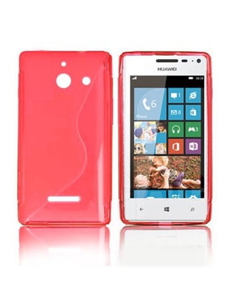 CUSTODIA GEL TPU SILICONE DOUBLE per HUAWEI ASCEND W1 COLORE ROSSO