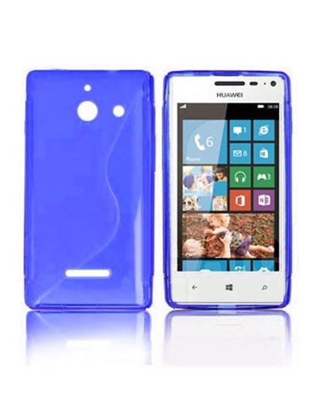 CUSTODIA GEL TPU SILICONE DOUBLE per HUAWEI ASCEND W1 COLORE BLU