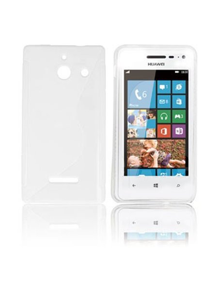 CUSTODIA GEL TPU SILICONE DOUBLE per HUAWEI ASCEND W1 COLORE BIANCO