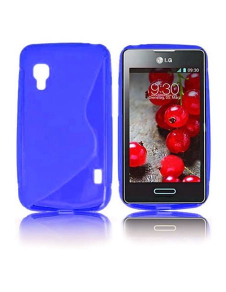 CUSTODIA GEL TPU SILICONE DOUBLE per LG OPTIMUS L5 II DUAL, E455 COLORE BLU