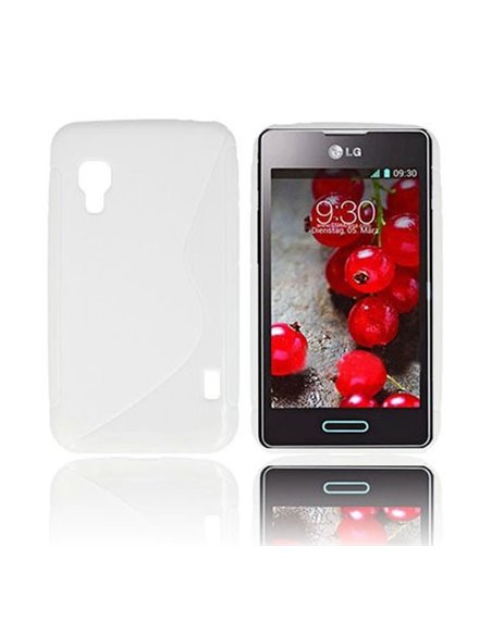 CUSTODIA GEL TPU SILICONE DOUBLE per LG OPTIMUS L5 II DUAL, E455 COLORE BIANCO