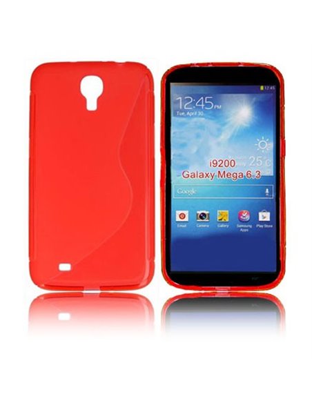 CUSTODIA GEL TPU SILICONE DOUBLE per SAMSUNG I9200 GALAXY MEGA 6.3' POLLICI, I9205 COLORE ROSSO