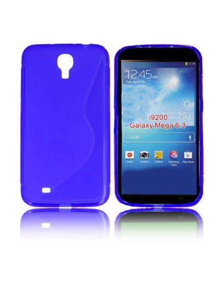 CUSTODIA GEL TPU SILICONE DOUBLE per SAMSUNG I9200 GALAXY MEGA 6.3' POLLICI, I9205 COLORE BLU