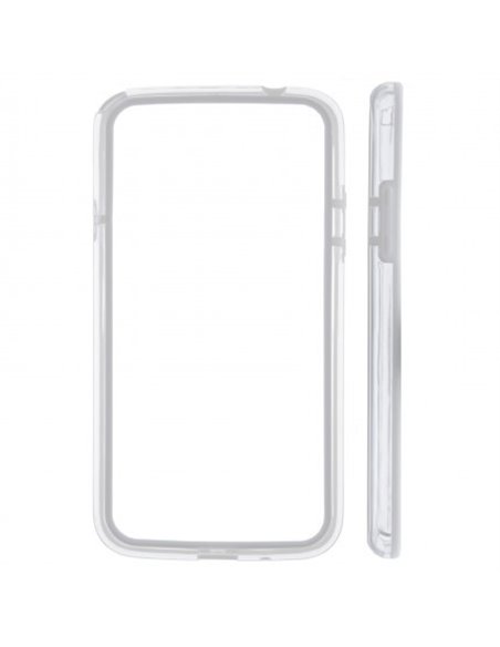 CUSTODIA BUMPER GEL TPU SILICONE SEMI-RIGIDO per SAMSUNG I9150 GALAXY MEGA 5.8' POLLICI, I9152 BIANCO-TRASPARENTE-BIANCO