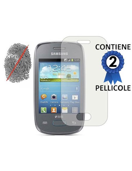 PELLICOLA PROTEGGI DISPLAY ANTI IMPRONTA SAMSUNG S5310 GALAXY POCKET NEO, S5312 CONFEZIONE 2 PEZZI