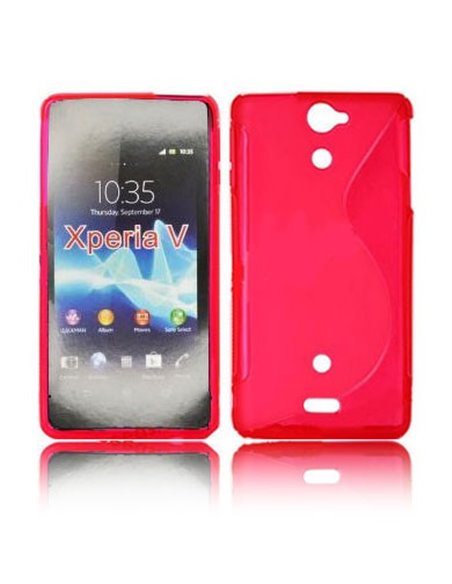 CUSTODIA GEL TPU SILICONE DOUBLE per SONY XPERIA V LT25I COLORE ROSSO