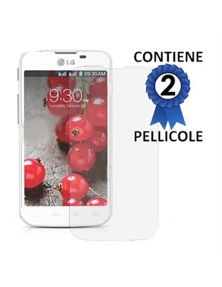 PELLICOLA PROTEGGI DISPLAY LG OPTIMUS L5 II DUAL, E455 CONFEZIONE 2 PEZZI