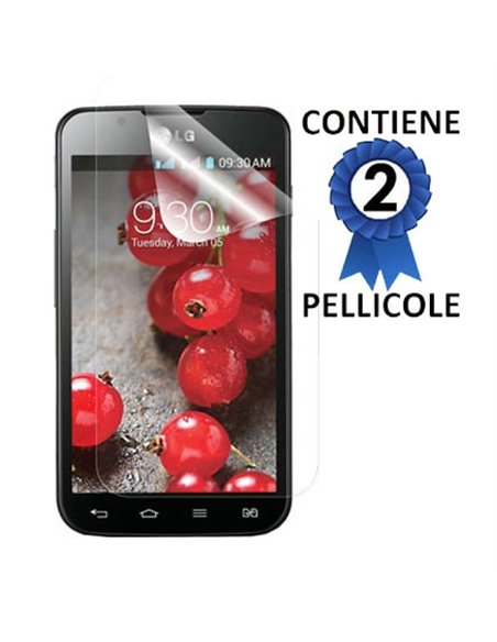 PELLICOLA PROTEGGI DISPLAY per LG OPTIMUS L7 II DUAL, P715 CONFEZIONE 2 PEZZI