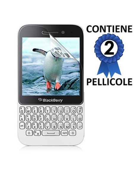 PELLICOLA PROTEGGI DISPLAY BLACKBERRY Q5 CONFEZIONE 2 PEZZI