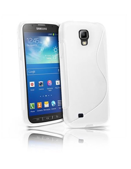 CUSTODIA GEL TPU SILICONE DOUBLE per SAMSUNG I9295 GALAXY S4 ACTIVE COLORE BIANCO