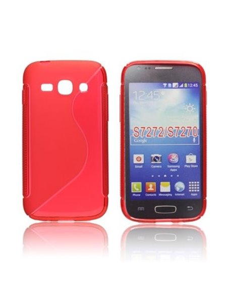 CUSTODIA GEL TPU SILICONE DOUBLE per SAMSUNG S7270 GALAXY ACE 3, S7272, S7275 COLORE ROSSO