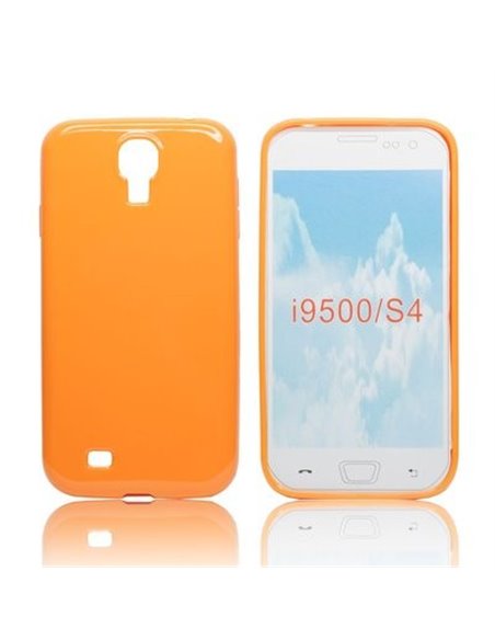 CUSTODIA GEL TPU SILICONE LUCIDA per SAMSUNG I9500 GALAXY S4, I9505, I9502 COLORE ARANCIONE