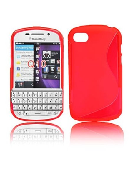 CUSTODIA GEL TPU SILICONE DOUBLE per BLACKBERRY Q10 COLORE ROSSO