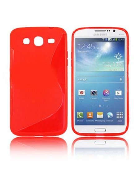 CUSTODIA GEL TPU SILICONE DOUBLE per SAMSUNG I9150 GALAXY MEGA 5.8, I9152 COLORE ROSSO