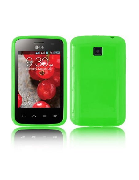 CUSTODIA GEL TPU SILICONE LUCIDA per LG OPTIMUS L3 II, E430 COLORE VERDE