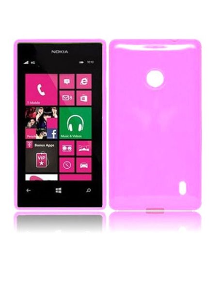 CUSTODIA GEL TPU SILICONE LUCIDA per NOKIA LUMIA 520, LUMIA 525 COLORE ROSA