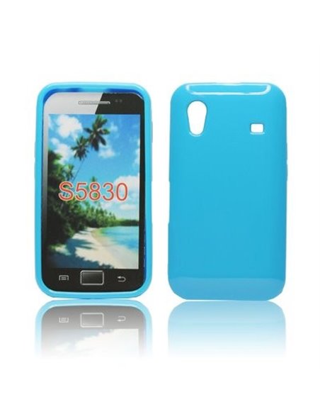 CUSTODIA GEL TPU SILICONE LUCIDA per SAMSUNG S5830 GALAXY ACE COLORE BLU