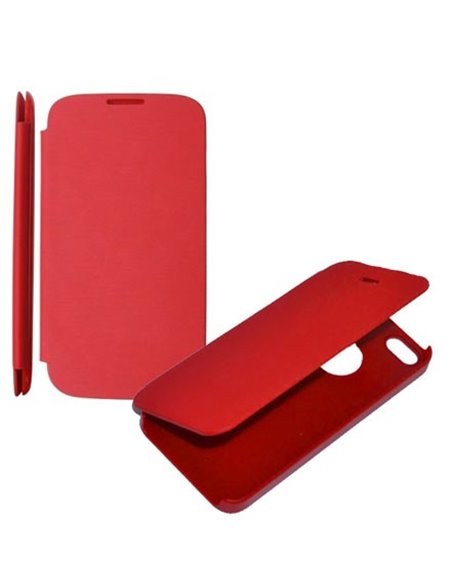 CUSTODIA ORIZZONTALE FLIP COVER per APPLE IPHONE 4, 4S COLORE ROSSO