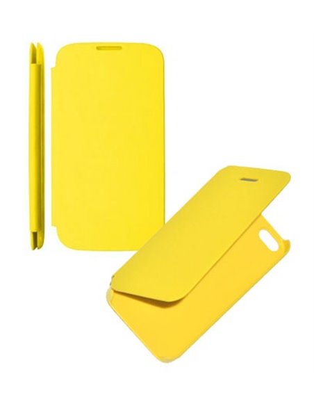 CUSTODIA ORIZZONTALE FLIP COVER per APPLE IPHONE 5, 5S COLORE GIALLO