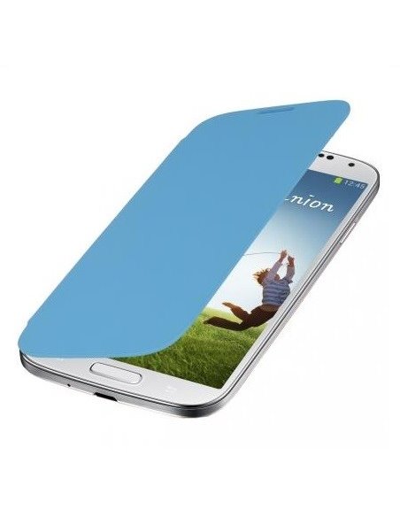 CUSTODIA ORIZZONTALE FLIP COVER per SAMSUNG I9500 GALAXY S4, I9505, I9502 COLORE AZZURRO