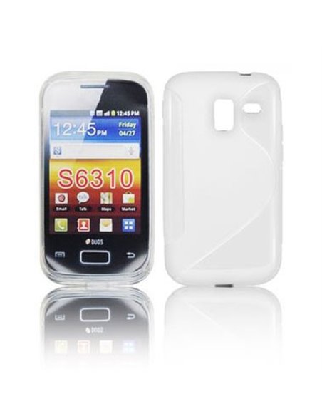 CUSTODIA GEL TPU SILICONE DOUBLE per SAMSUNG S6310 GALAXY YOUNG, S6312 GALAXY YOUNG DUOS COLORE BIANCO