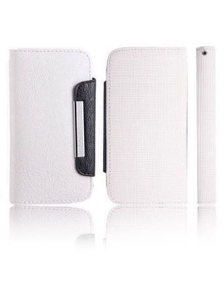 CUSTODIA ORIZZONTALE FLIP WALLET per NOKIA LUMIA 820 CON PORTA CARTE COLORE BIANCO E NERO