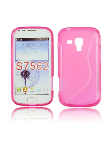 CUSTODIA GEL TPU SILICONE DOUBLE per SAMSUNG S7562 GALAXY S DUOS, S7560 GALAXY TREND, S7580 COLORE ROSA