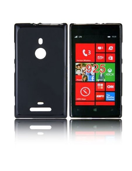 CUSTODIA GEL TPU SILICONE LUCIDA per NOKIA LUMIA 925 COLORE NERO