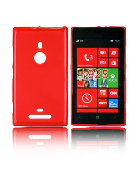 CUSTODIA GEL TPU SILICONE LUCIDA per NOKIA LUMIA 925 COLORE ROSSO