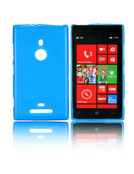 CUSTODIA GEL TPU SILICONE LUCIDA per NOKIA LUMIA 925 COLORE BLU