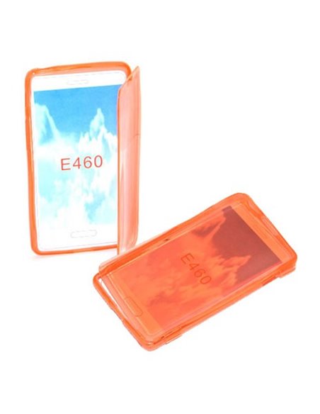 CUSTODIA GEL TPU SILICONE FLIP BOOK per LG OPTIMUS L5 II, E460 COLORE ARANCIONE