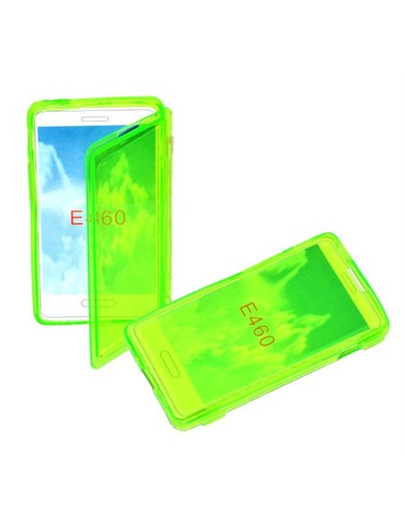 CUSTODIA GEL TPU SILICONE FLIP BOOK per LG OPTIMUS L5 II, E460 COLORE VERDE