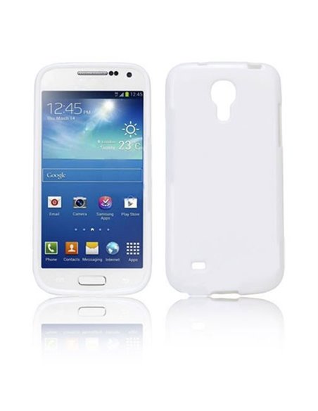 CUSTODIA GEL TPU SILICONE LUCIDA per SAMSUNG I9190 GALAXY S4 MINI, I9192, I9195 COLORE BIANCO