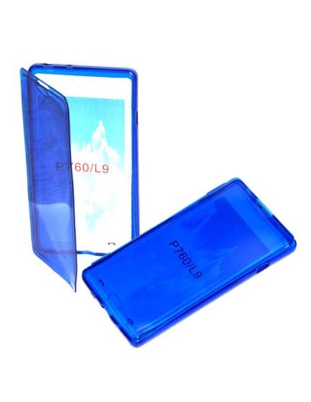 CUSTODIA GEL TPU SILICONE FLIP BOOK per LG OPTIMUS L9, P760 COLORE BLU