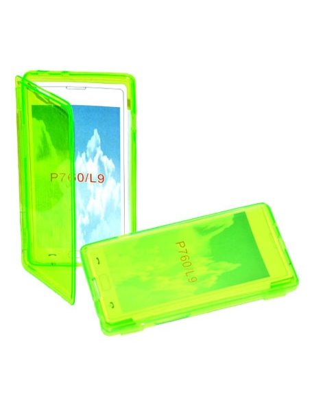 CUSTODIA GEL TPU SILICONE FLIP BOOK per LG OPTIMUS L9, P760 COLORE VERDE