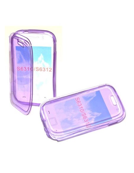 CUSTODIA GEL TPU SILICONE FLIP BOOK per SAMSUNG S6310 GALAXY YOUNG, S6312 GALAXY YOUNG DUOS COLORE VIOLA