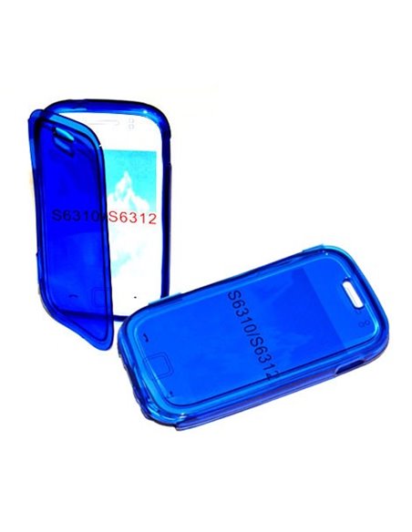 CUSTODIA GEL TPU SILICONE FLIP BOOK per SAMSUNG S6310 GALAXY YOUNG, S6312 GALAXY YOUNG DUOS COLORE BLU