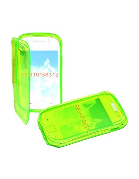 CUSTODIA GEL TPU SILICONE FLIP BOOK per SAMSUNG S6310 GALAXY YOUNG, S6312 GALAXY YOUNG DUOS COLORE VERDE