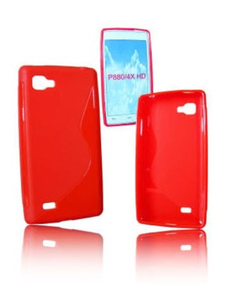 CUSTODIA GEL TPU SILICONE DOUBLE per LG P880 OPTIMUS 4X HD COLORE ROSSO