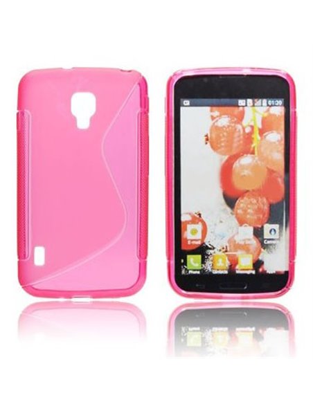 CUSTODIA GEL TPU SILICONE DOUBLE per LG L7 II, P710 COLORE ROSA