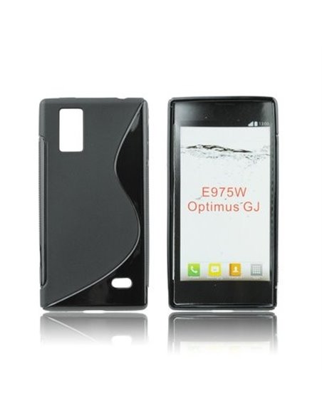 CUSTODIA GEL TPU SILICONE DOUBLE per LG OPTIMUS GJ, E975W COLORE NERO