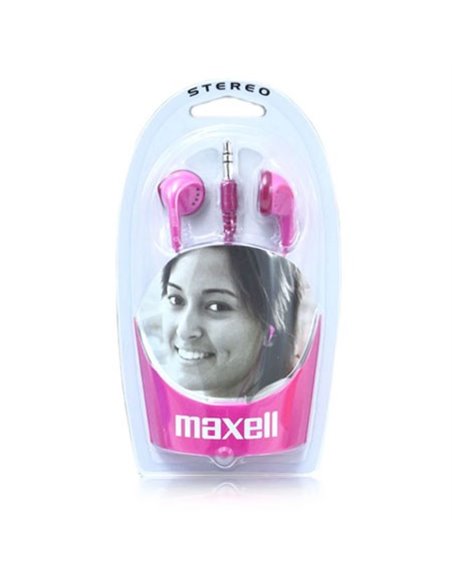 AURICOLARE STEREO per MP3 E MP4 CON JACK DA 3,5 mm COLORE FUCSIA 190243 EB-98P STEREO EAR BUDS MAXELL BLISTER